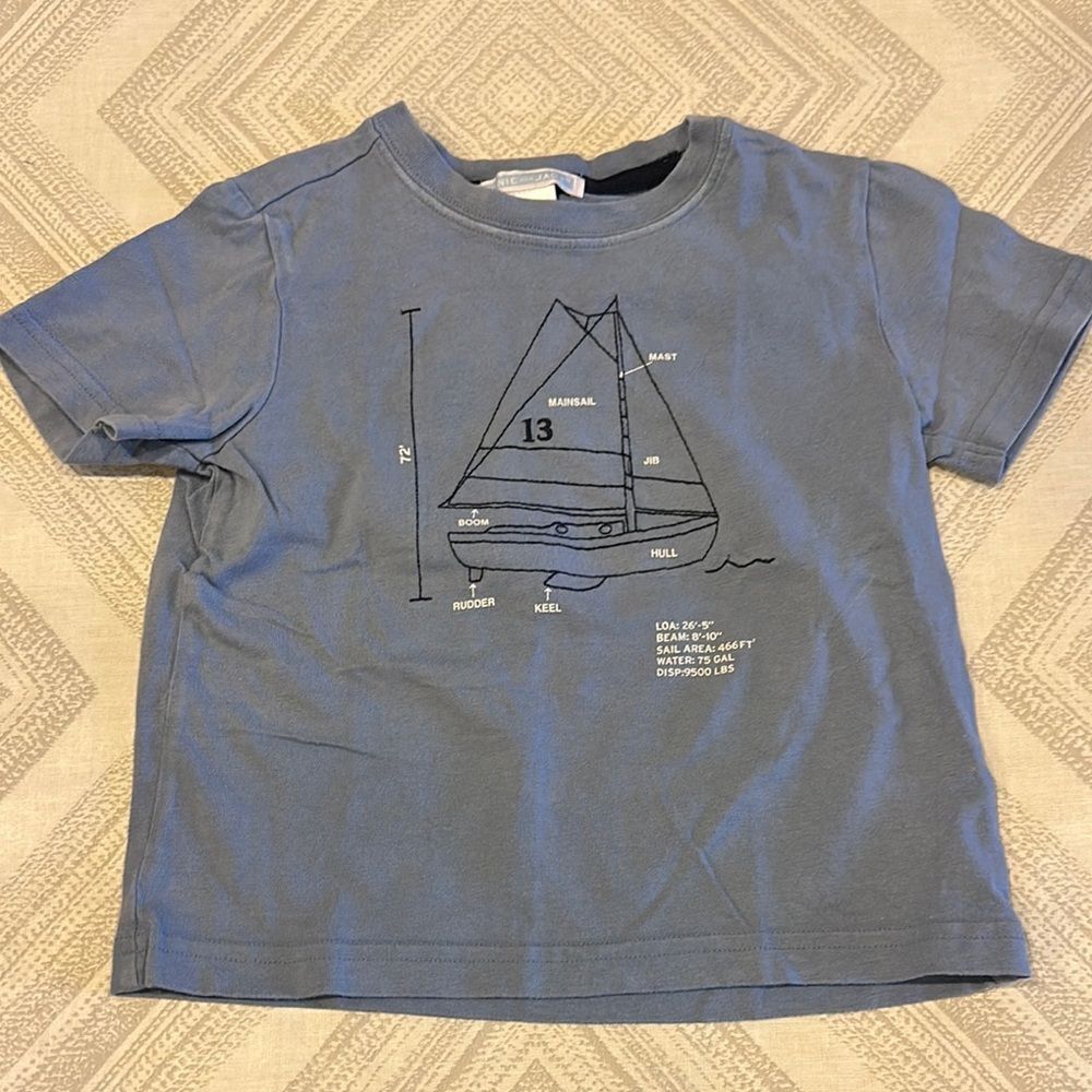 Janie and Jack Boys Nautical Graphic Tee - Blue: Size 18-24 Months